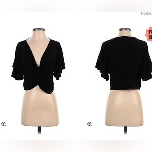 Leith short sleeve black blouse size small